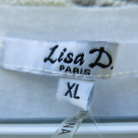 Lisa D. Paris White Floral Romantic Embroidery Lace Long Sleeves Blouse Size XL - Picture 7 of 10